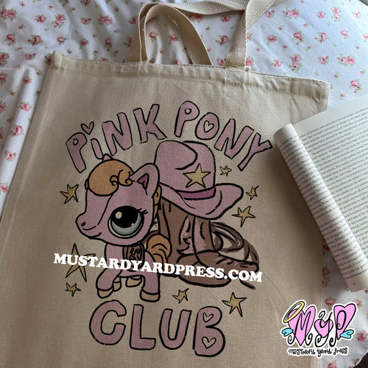 pink pony tote bag