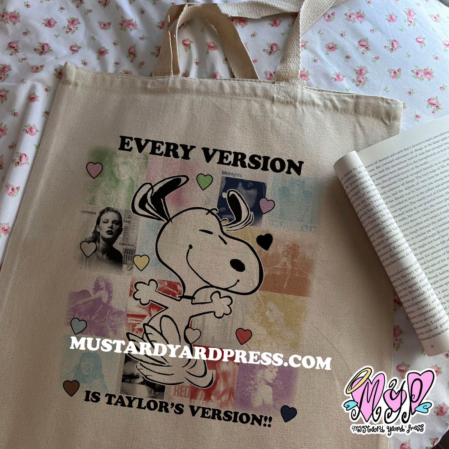 dog albums tote bag
