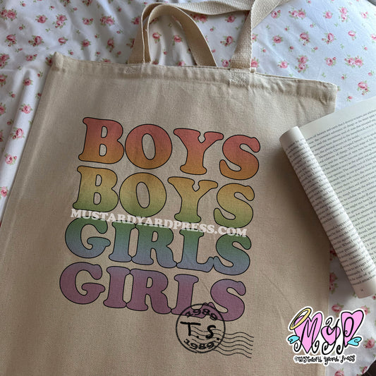 boys and girls tote bag