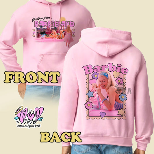 doll stamp pink hoodie