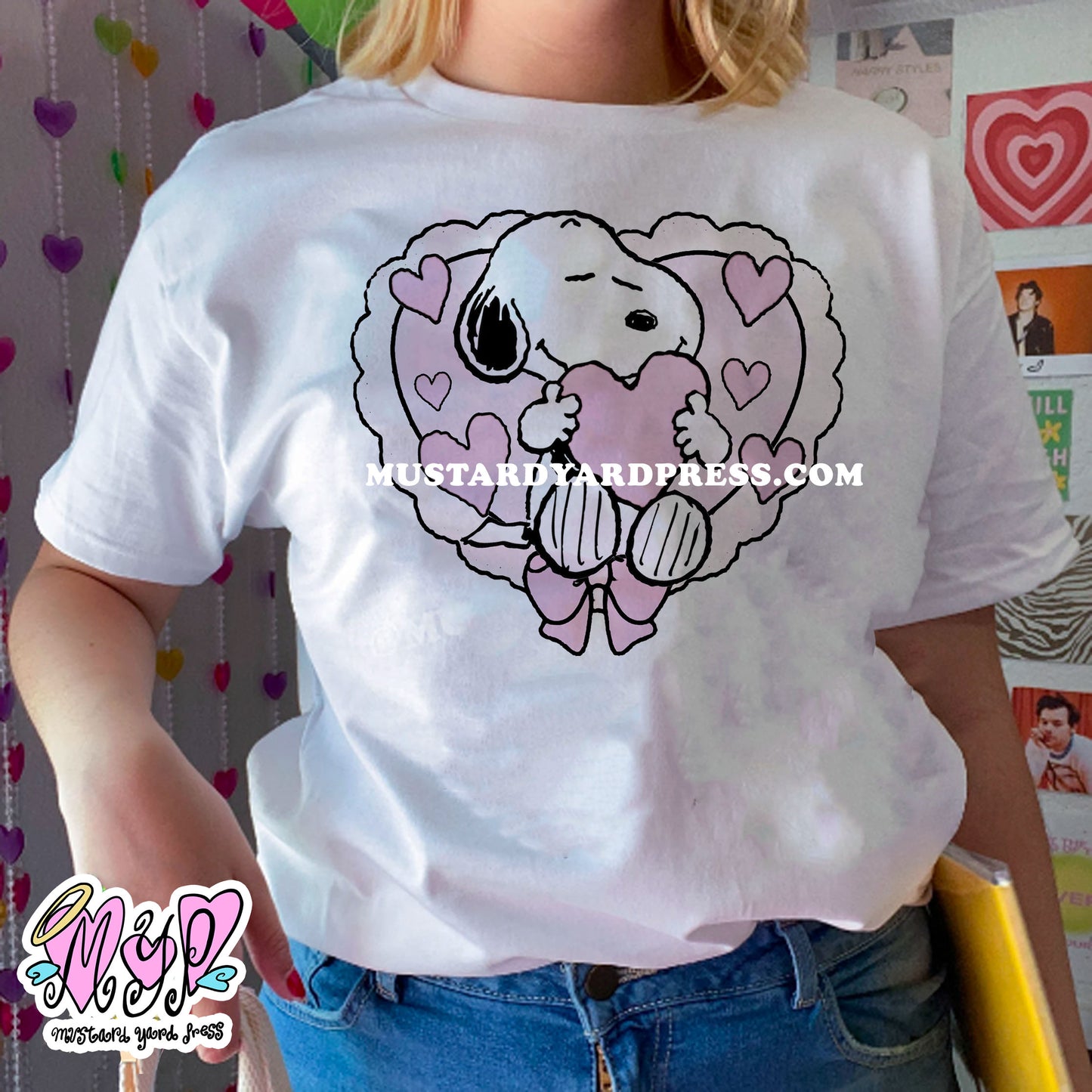 dog heart bow t-shirt