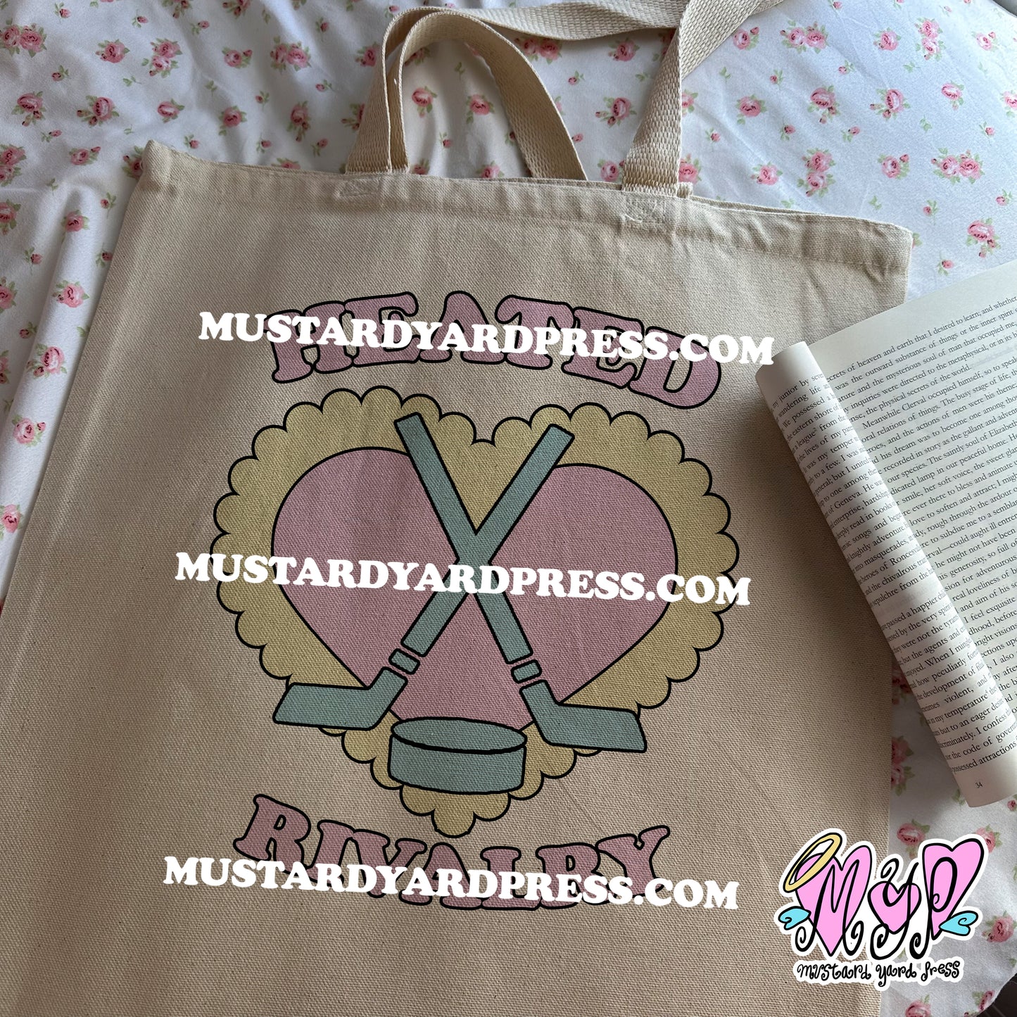 heated heart tote bag