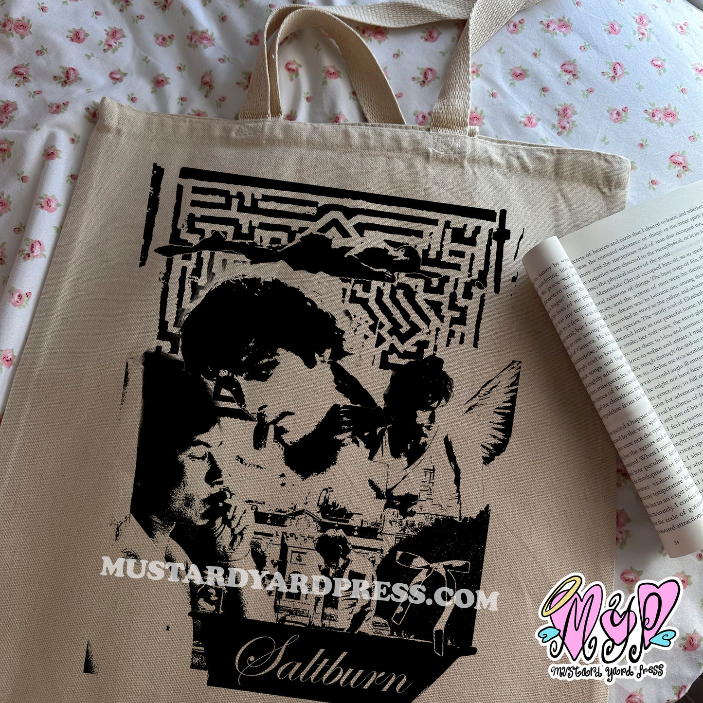 salt collage tote bag