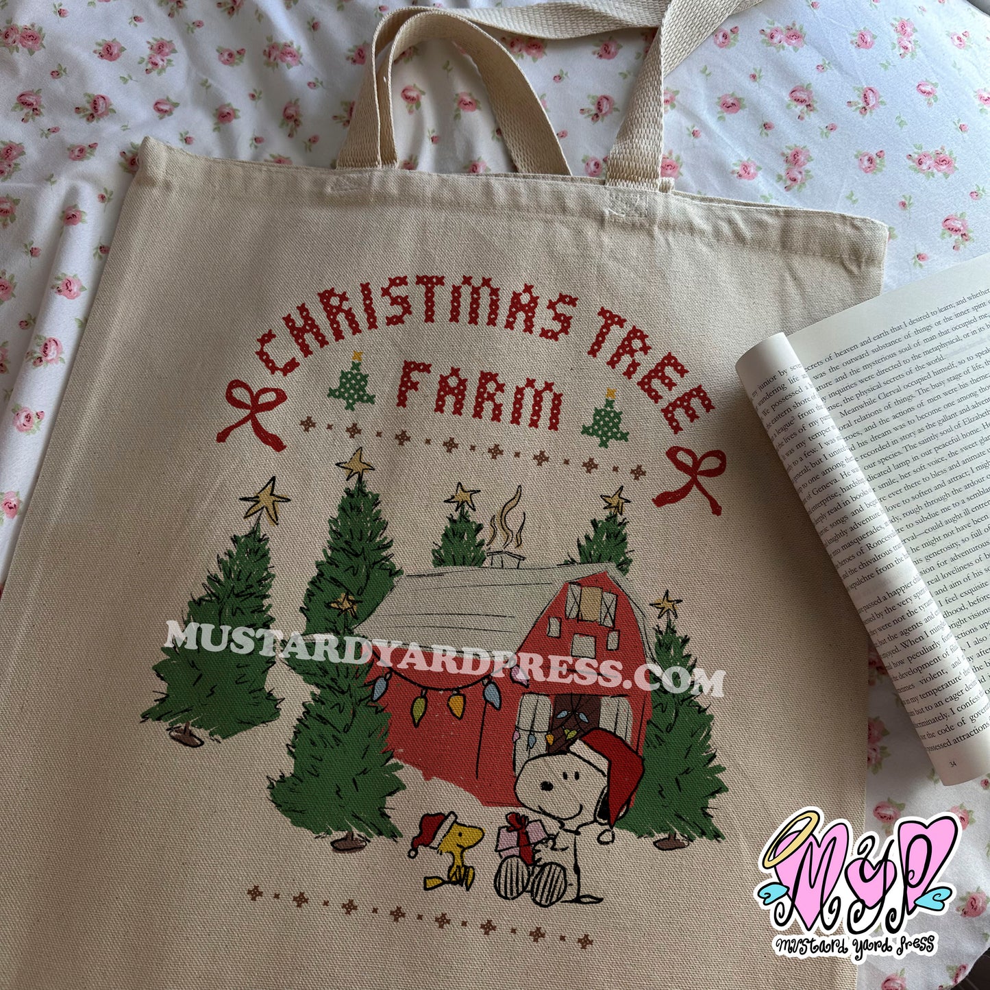 tree farm tote bag