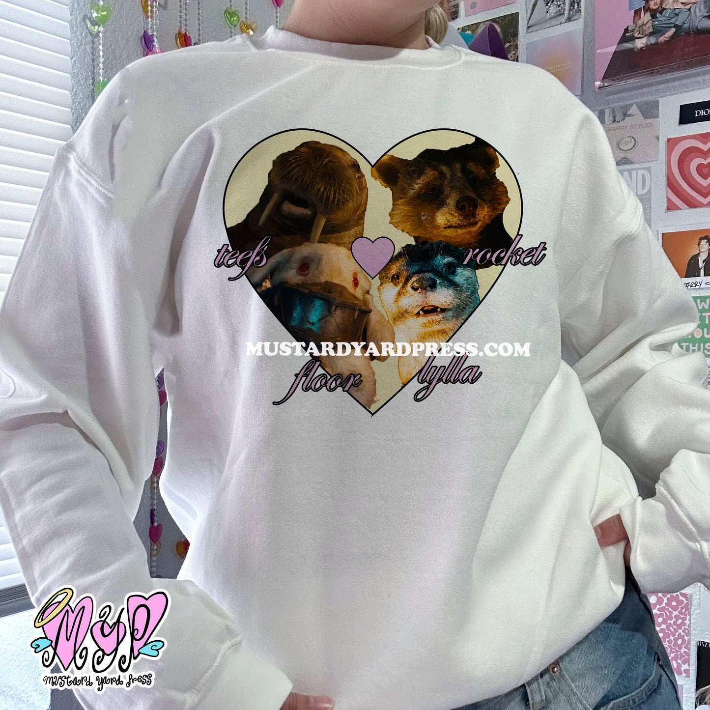 besties sky pink/white crewneck