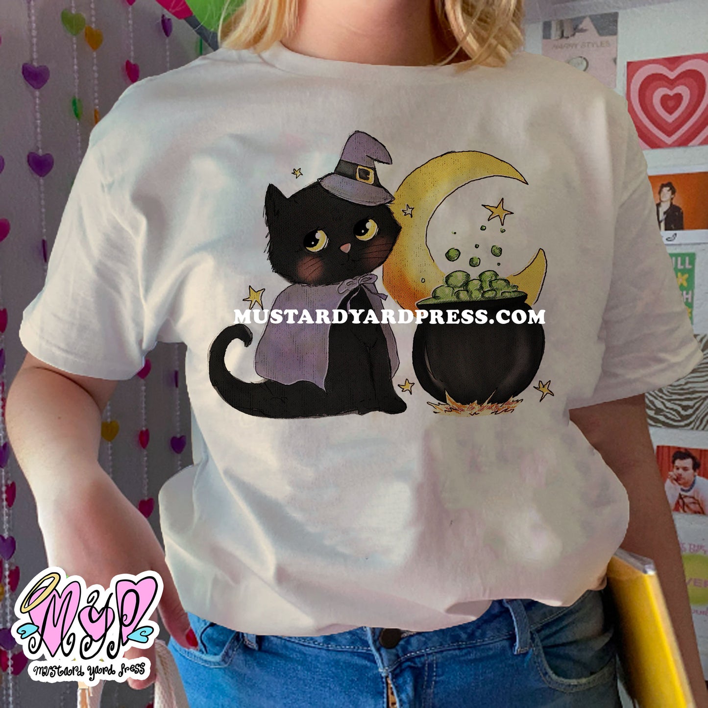 witch cat t-shirt