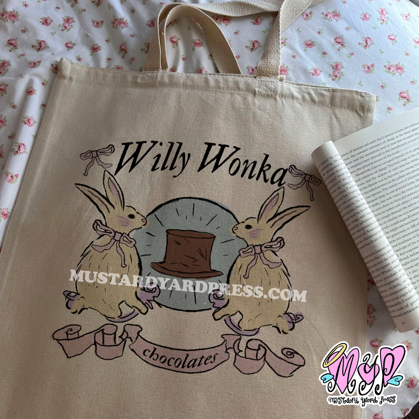 chocolate bunnies tote bag