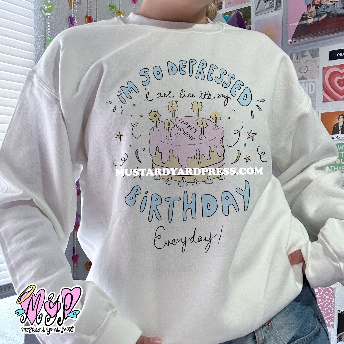 depressed birthday crewneck