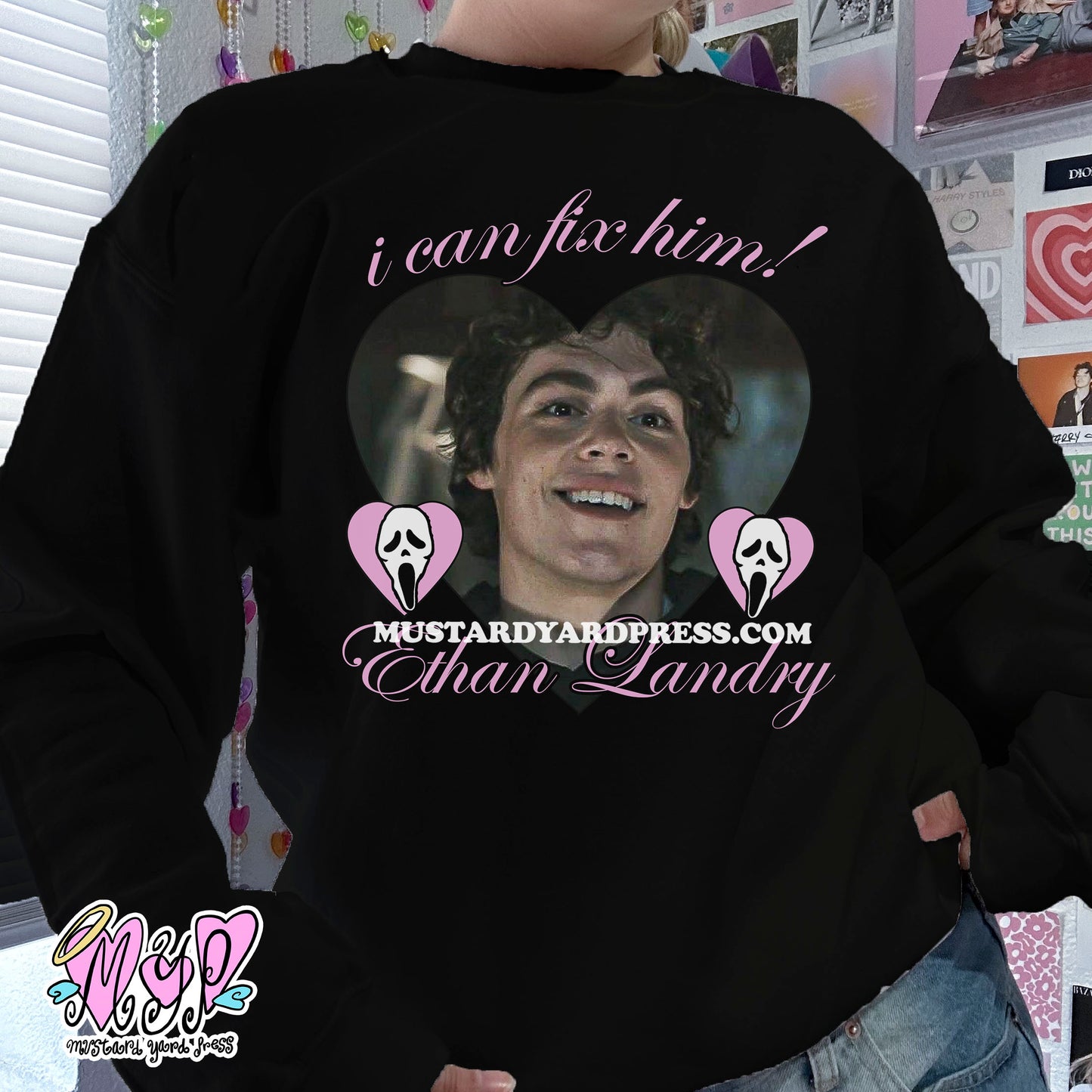 ethan black/white crewneck