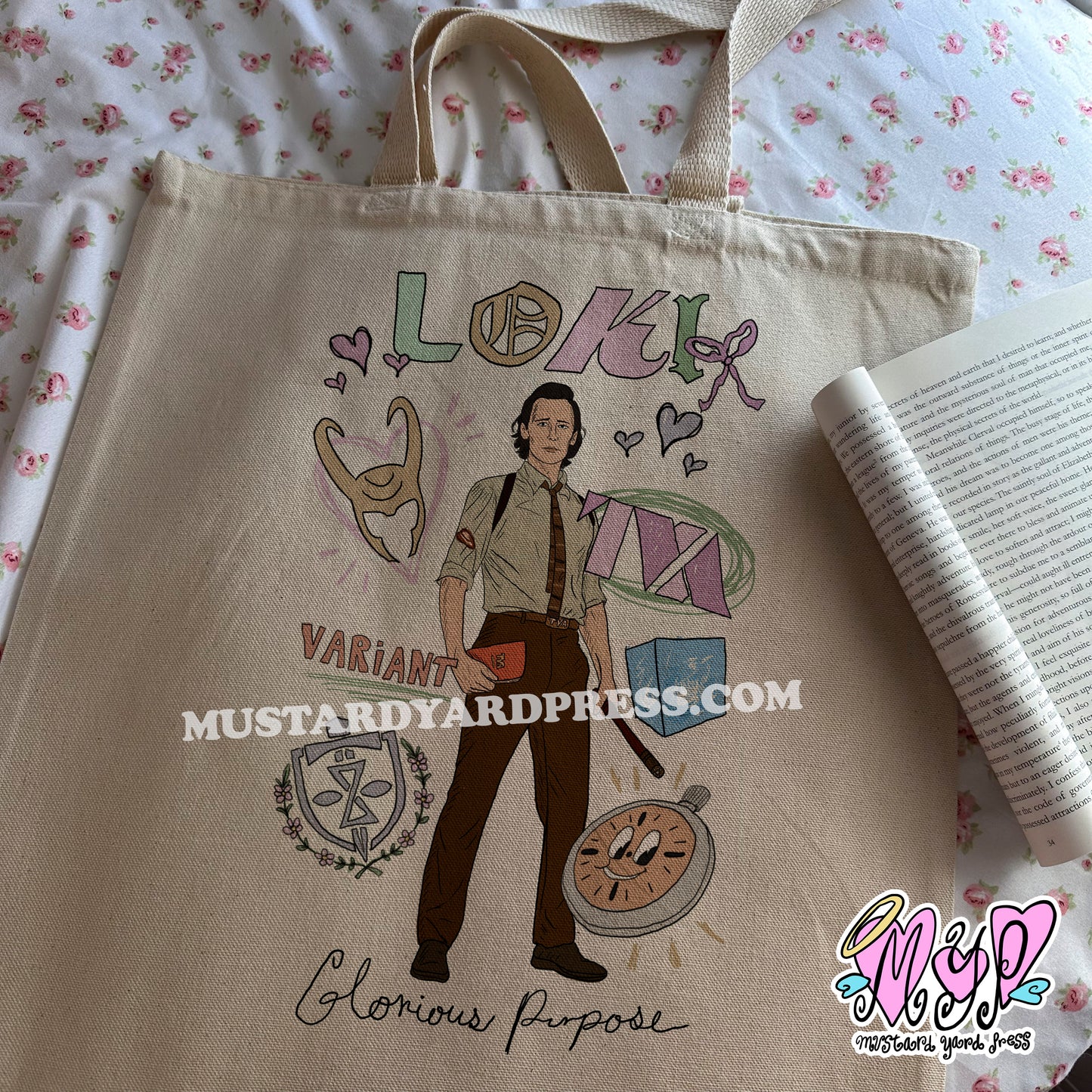mischief collage tote bag
