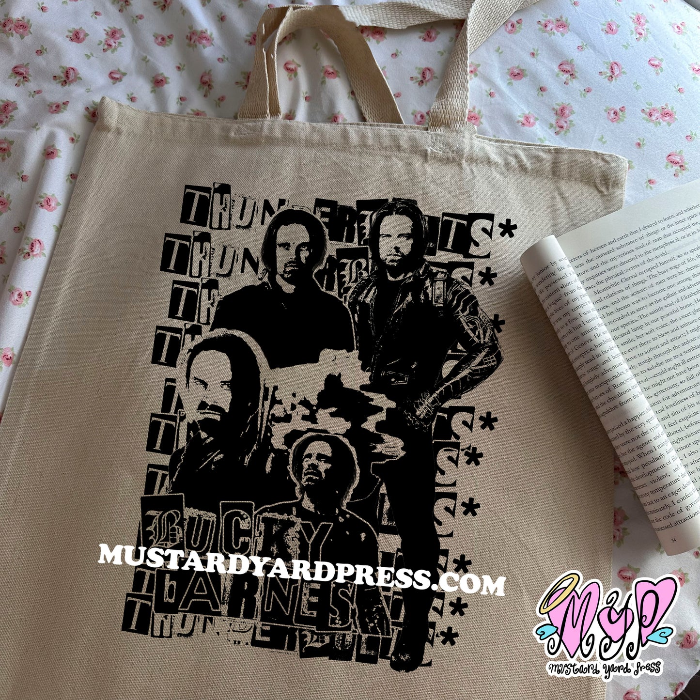 buck collage tote bag