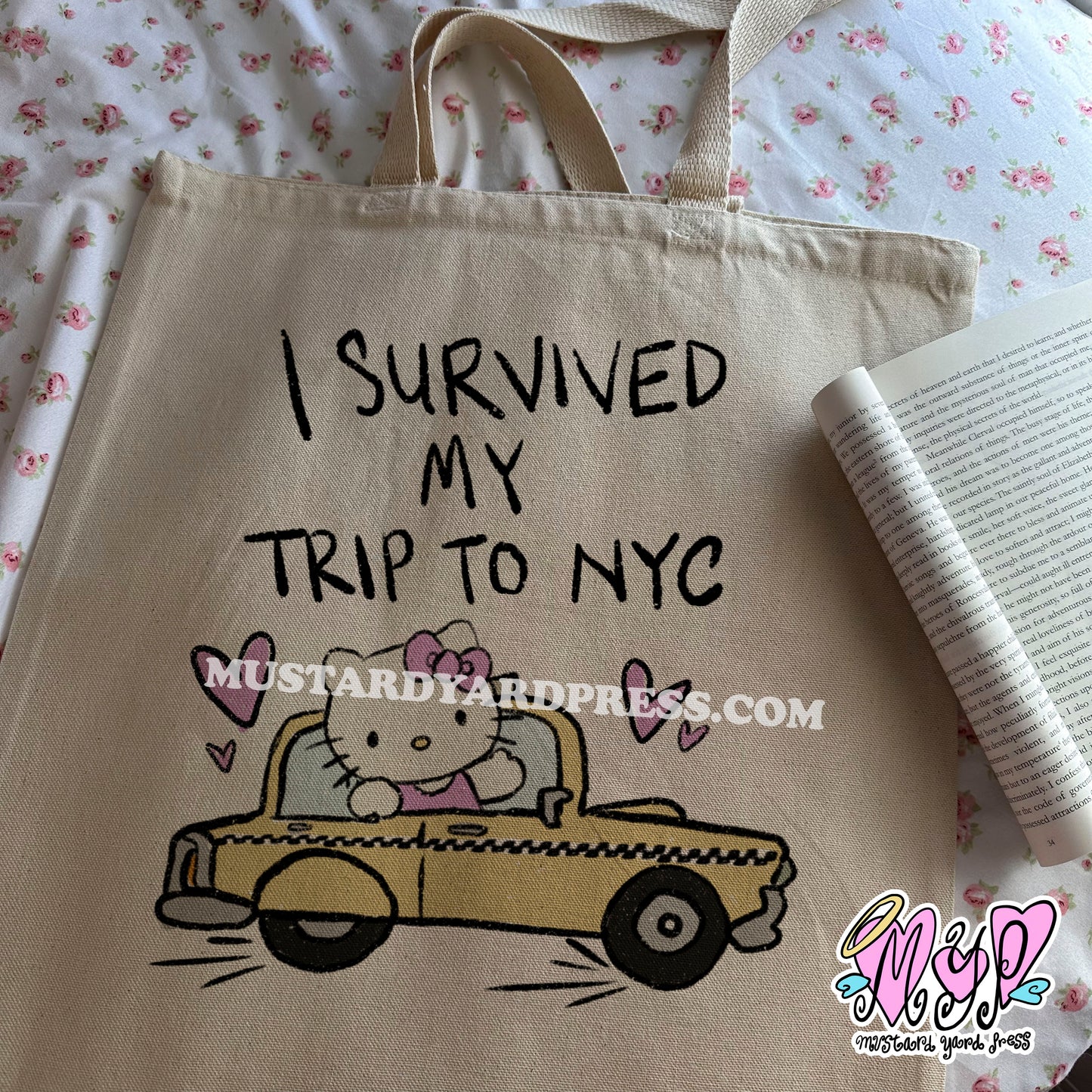 nyc kitty tote bag