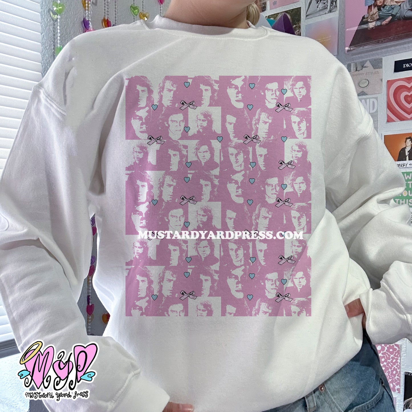 ani pink collage crewneck