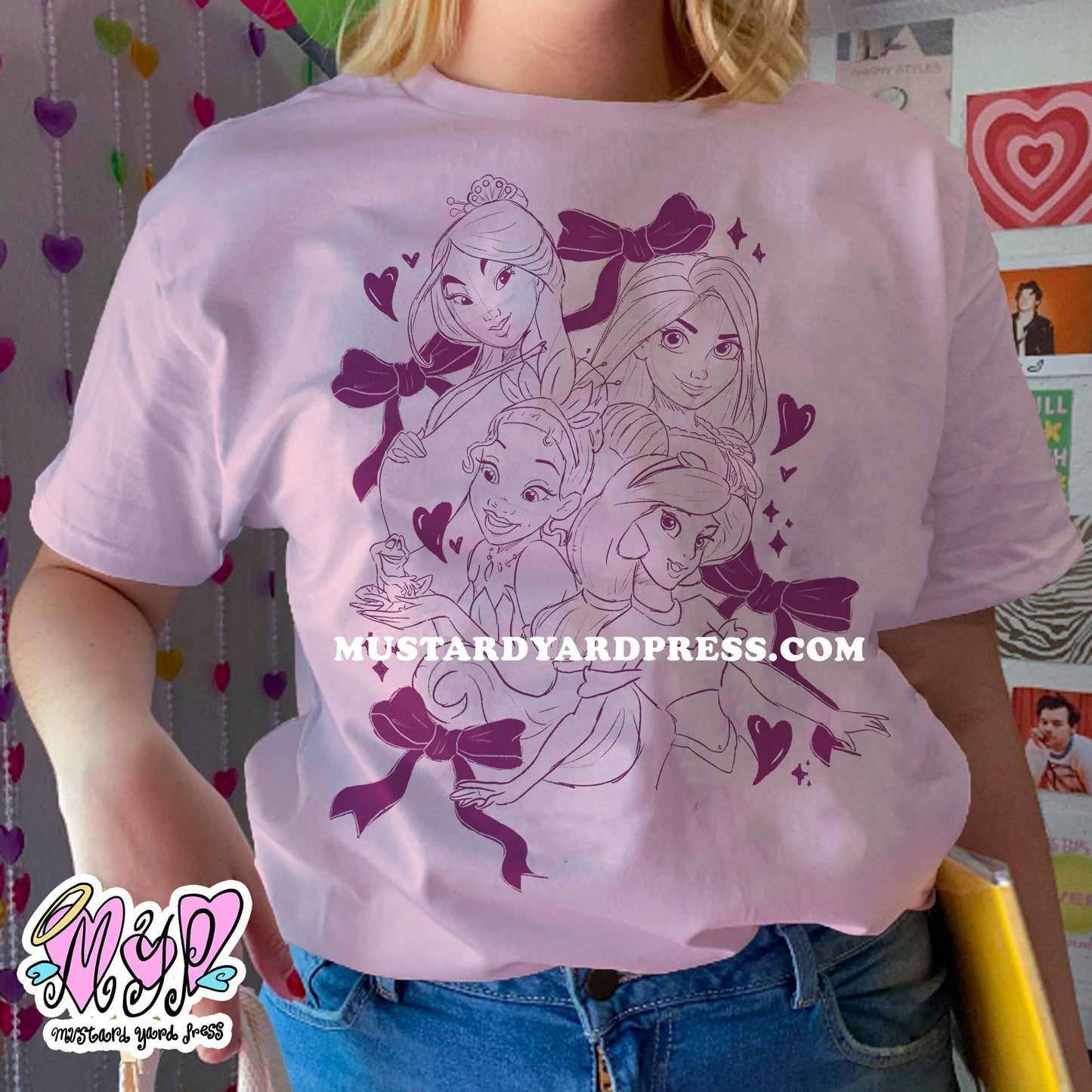princess sketch pink t-shirt