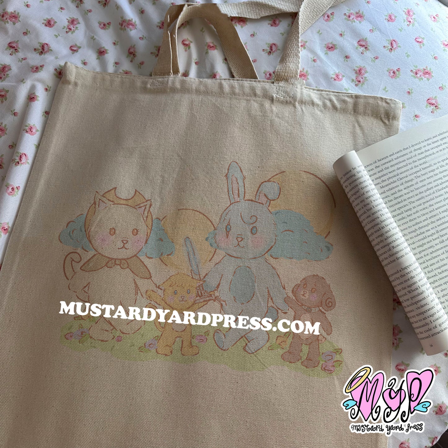sky-bunny family tote bag