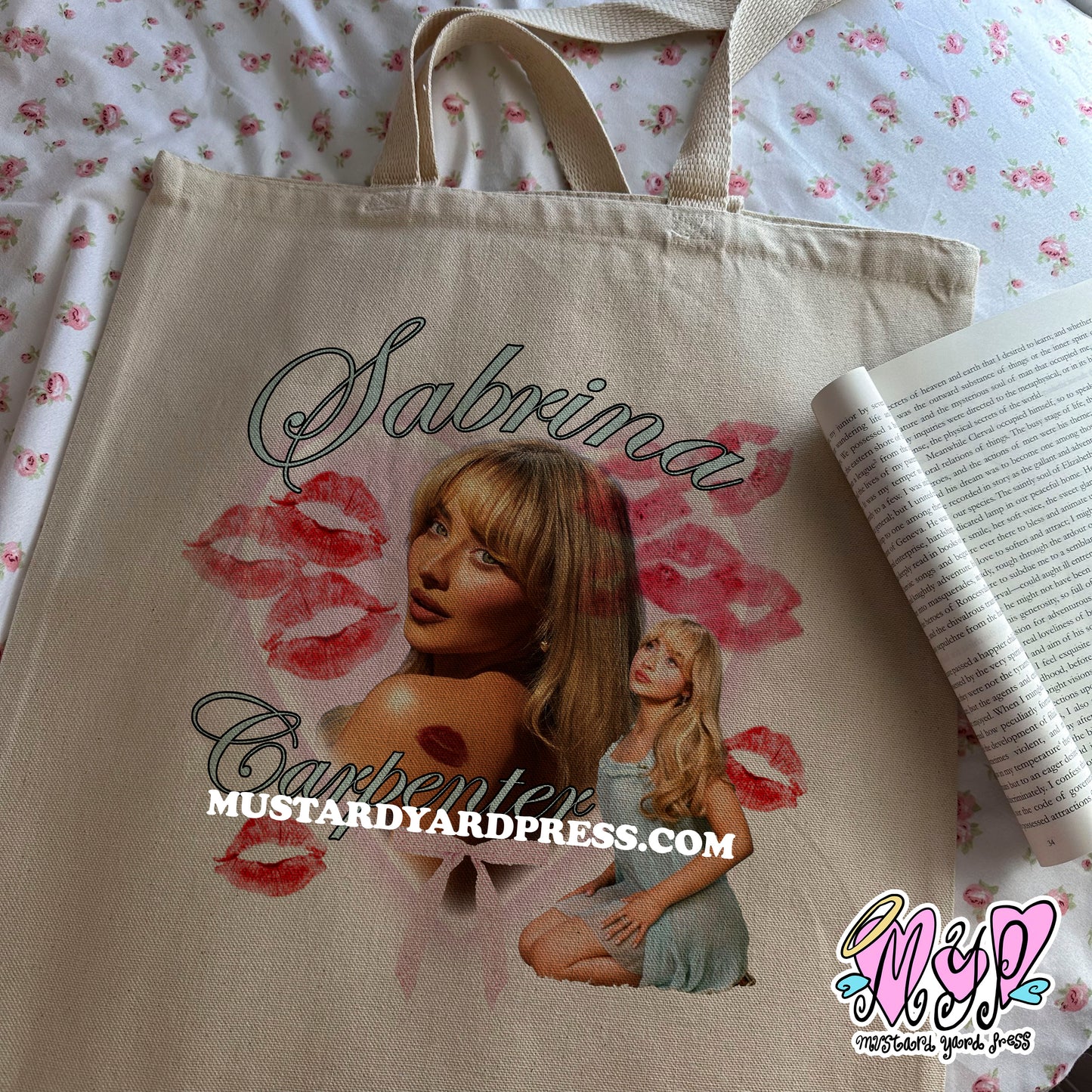 sabrina kisses tote bag