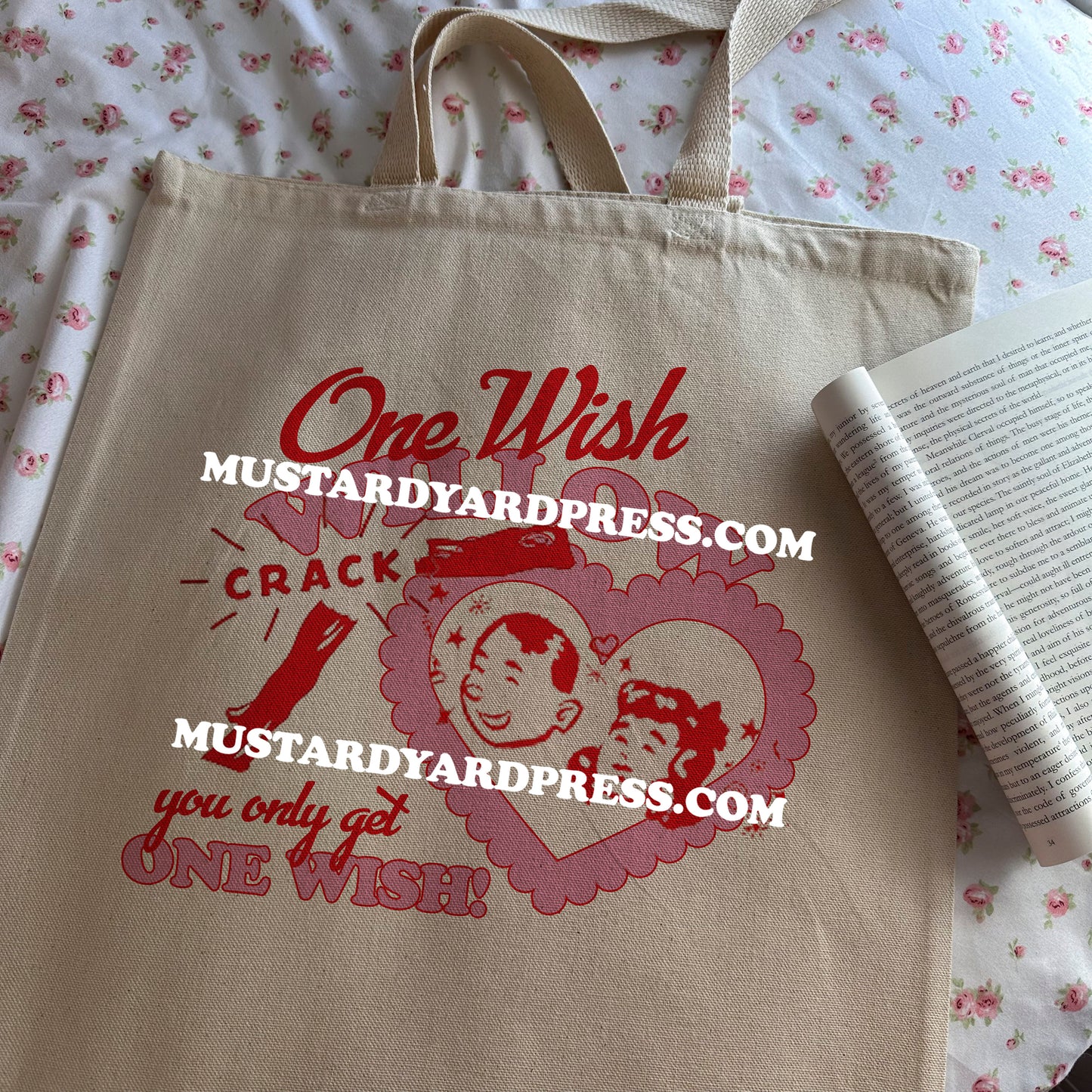 wish heart tote bag