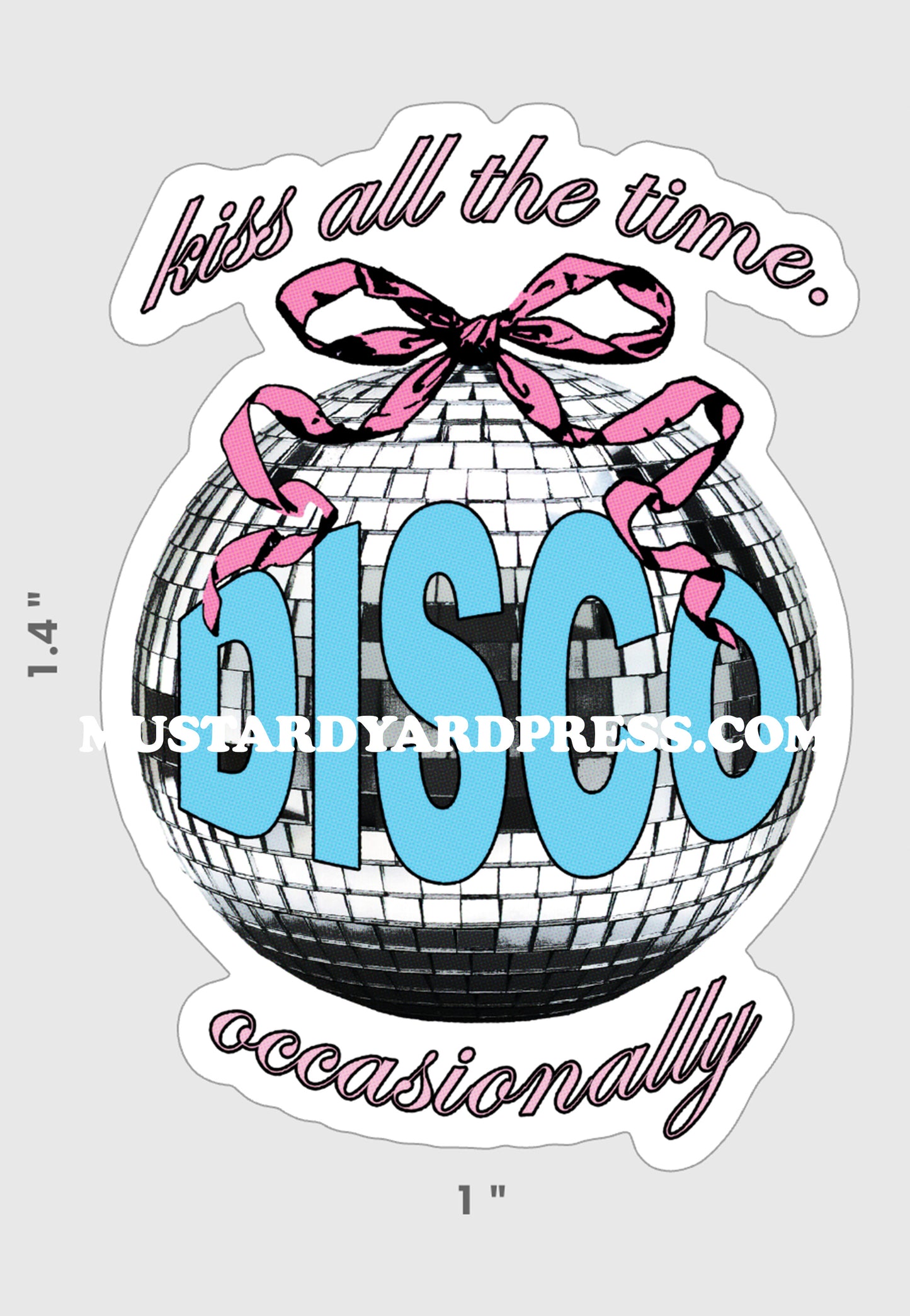 kiss disco mirrorball mini sticker