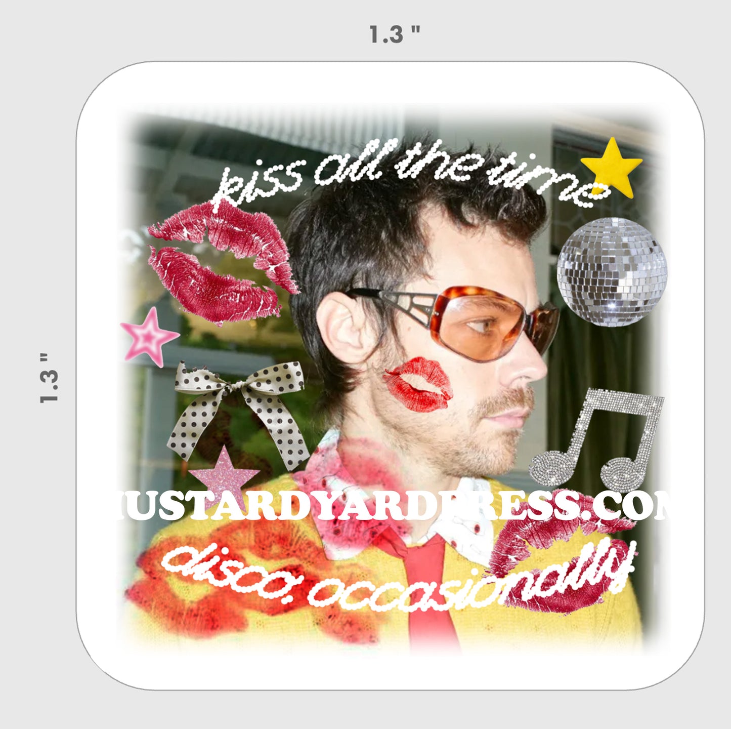 kiss disco stickers mini sticker
