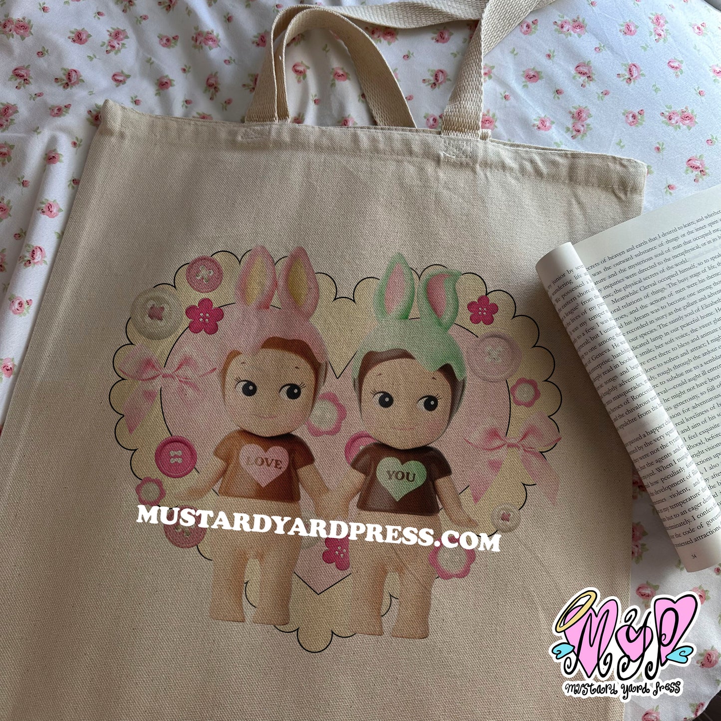 angel lovers tote bag