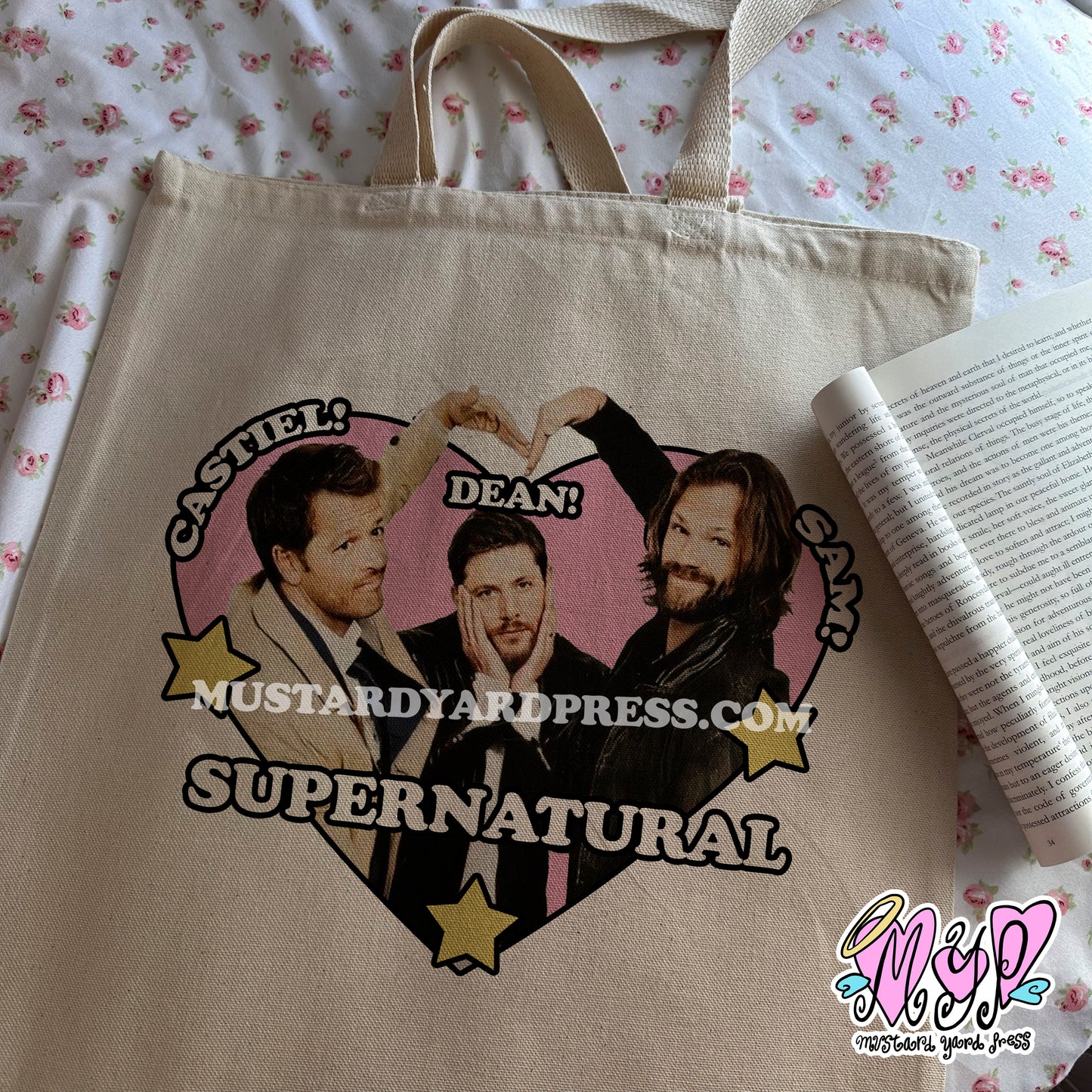 spn heart tote bag