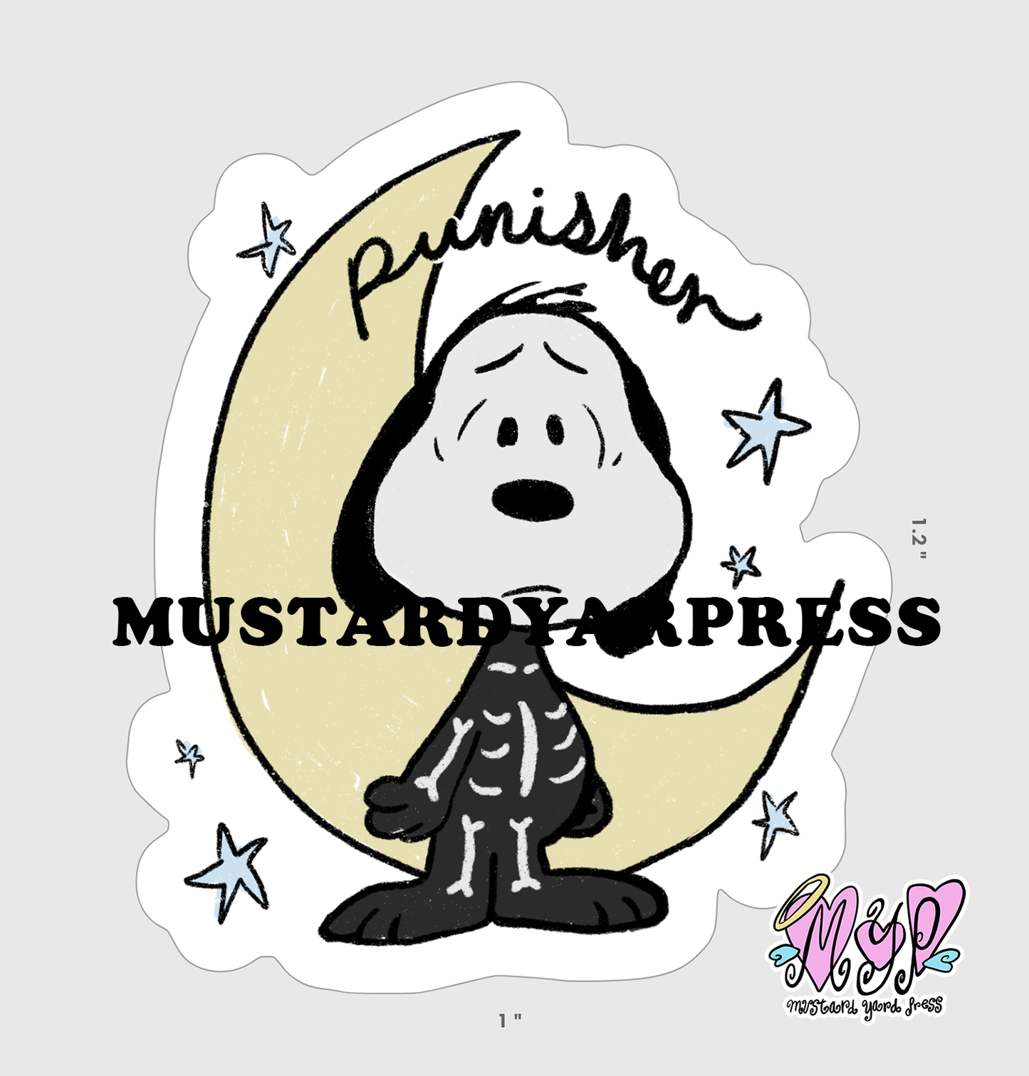 skeleton dog mini sticker