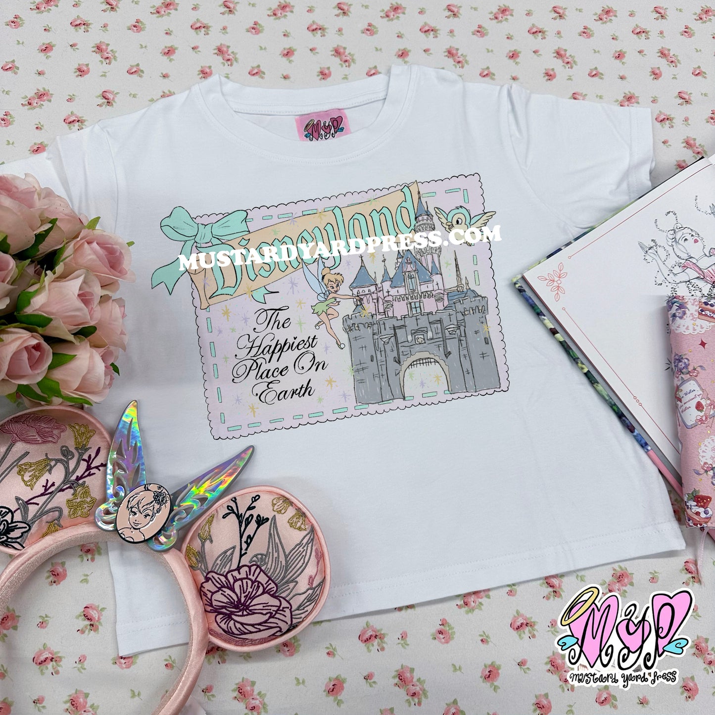 postcard castle baby tee