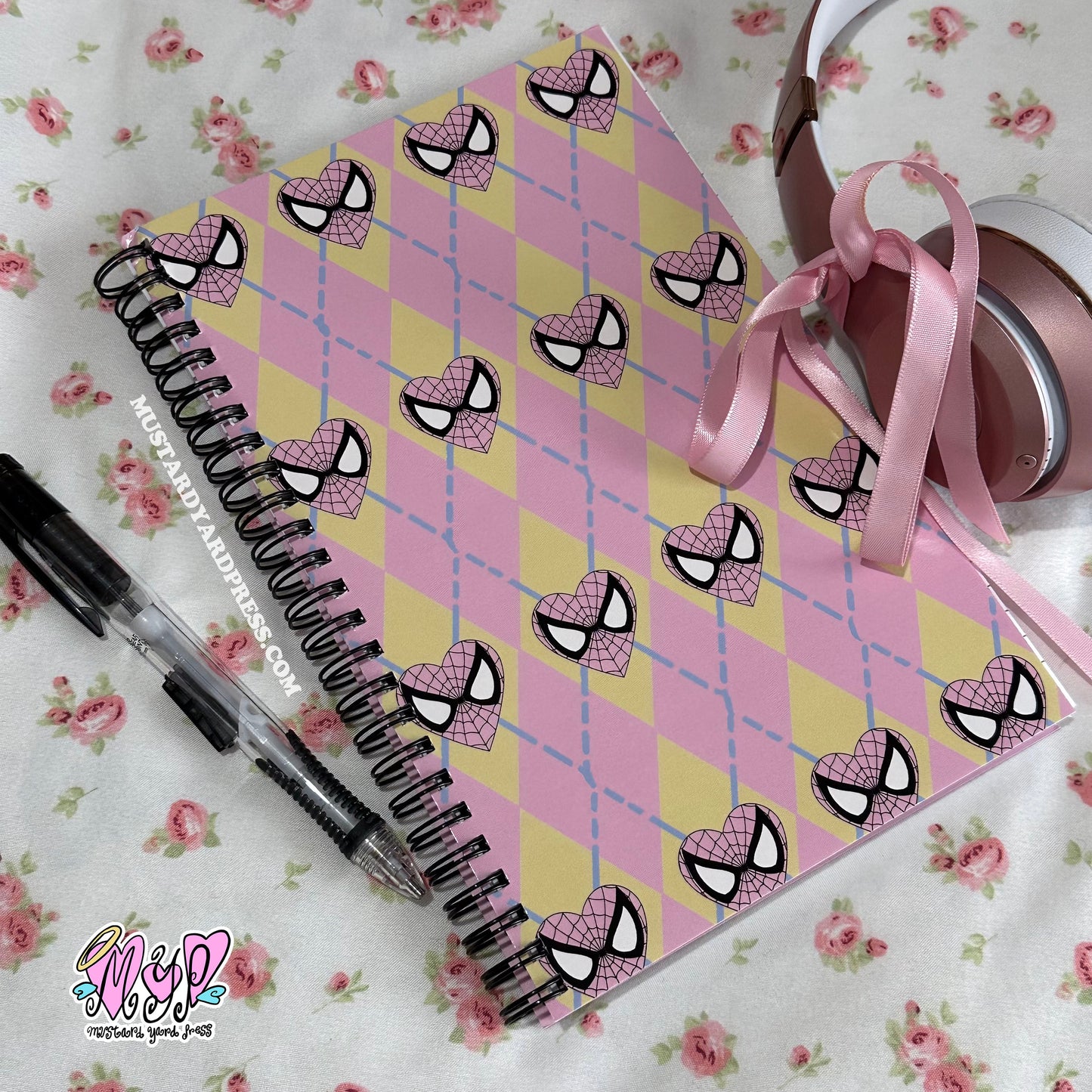 spider argyle notebook