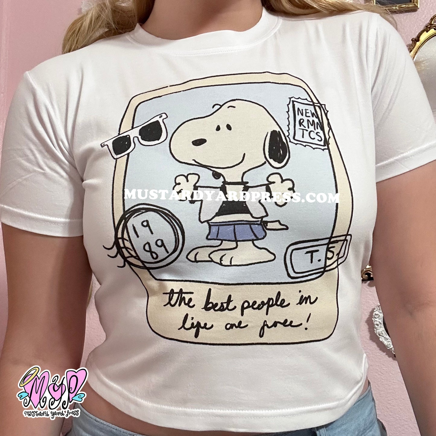polaroid dog baby tee