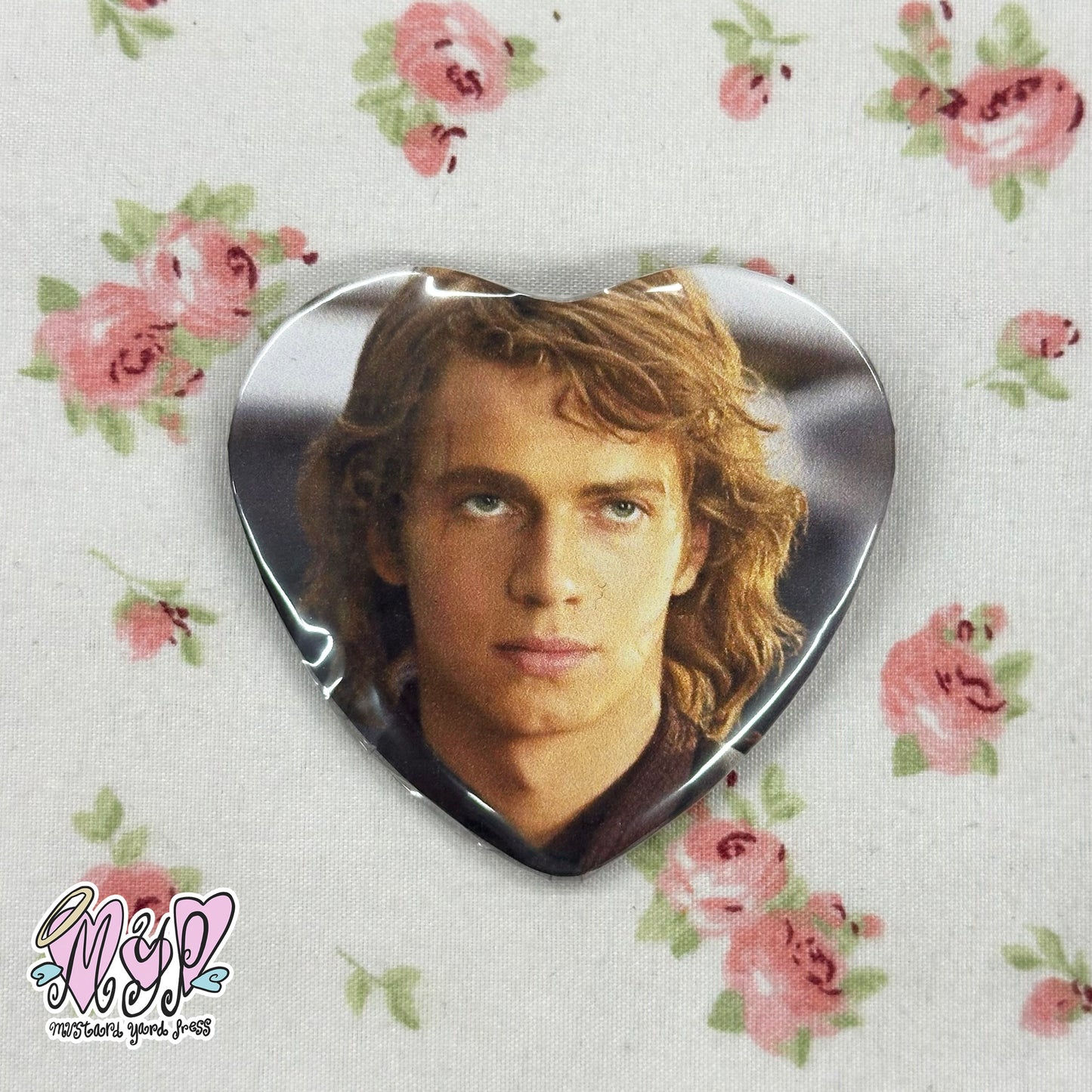 ani portrait heart shaped pin