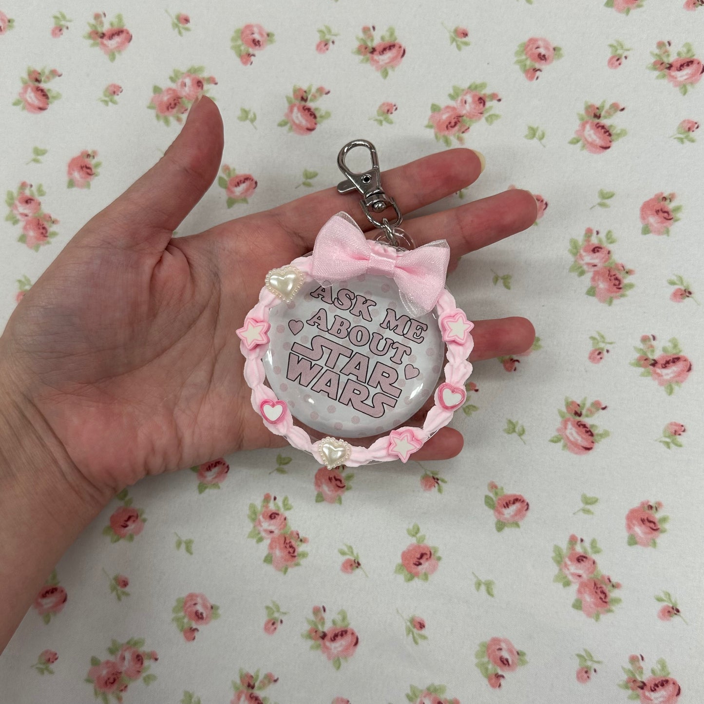talk to me button keychain