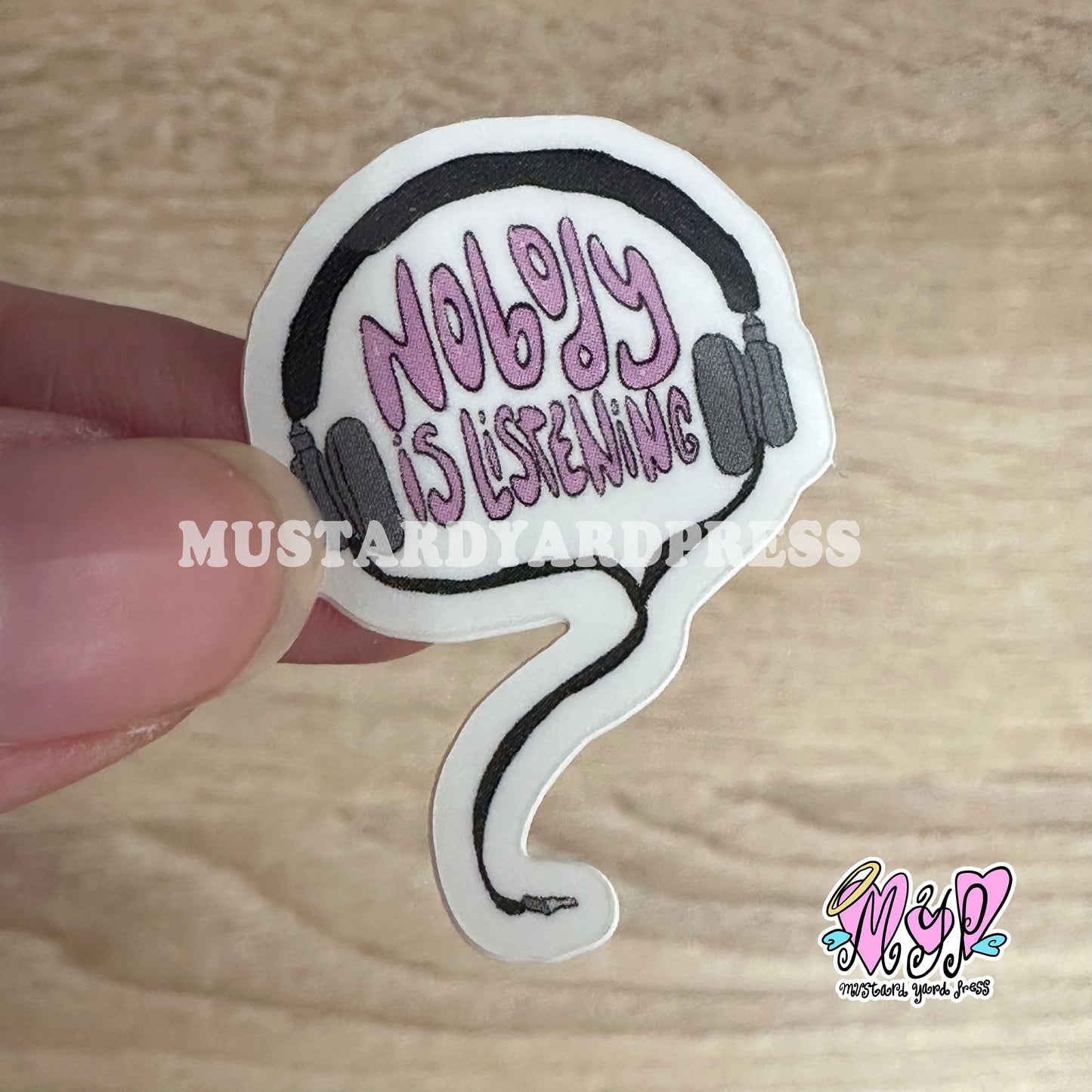 nobody listens mini sticker