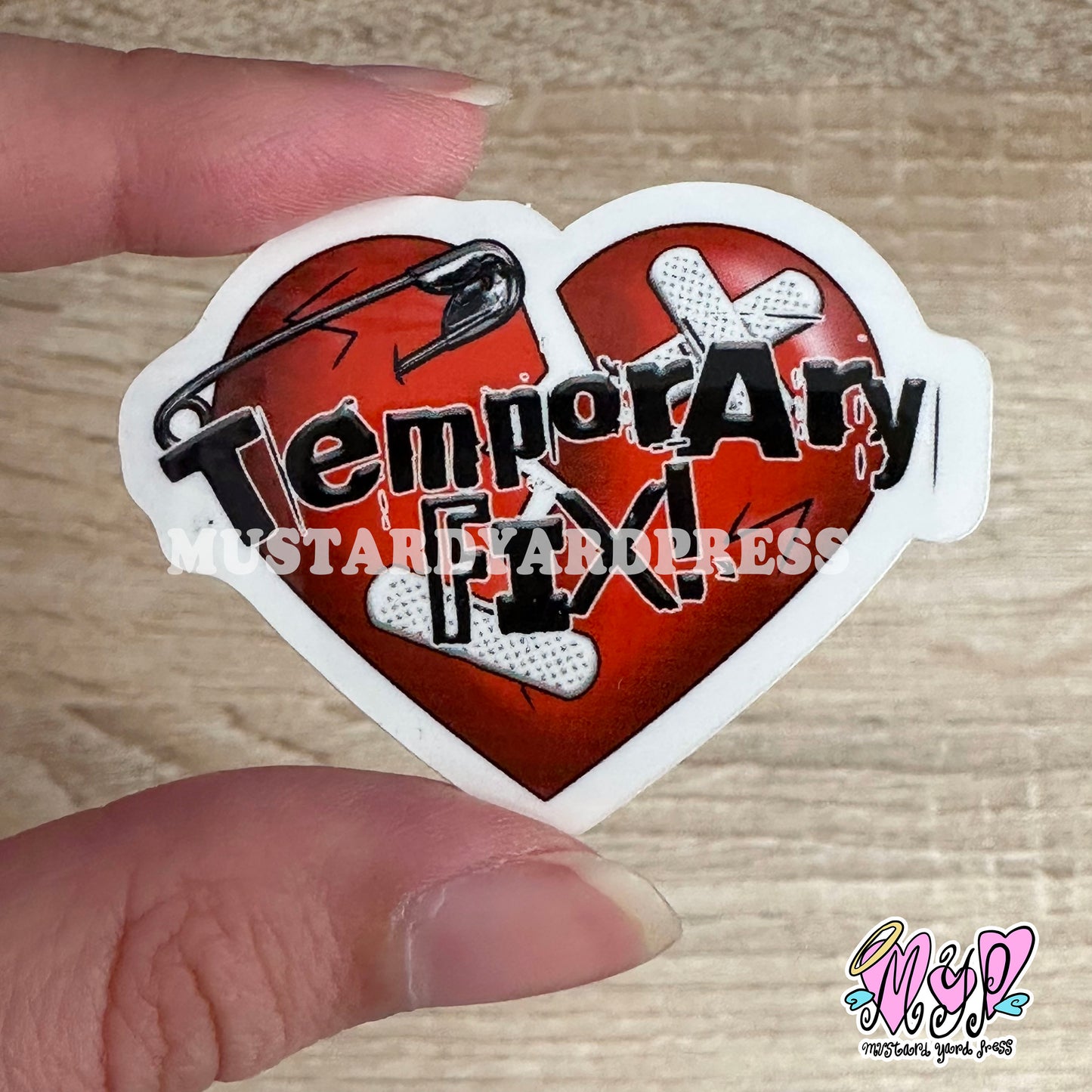 temporary fix sticker