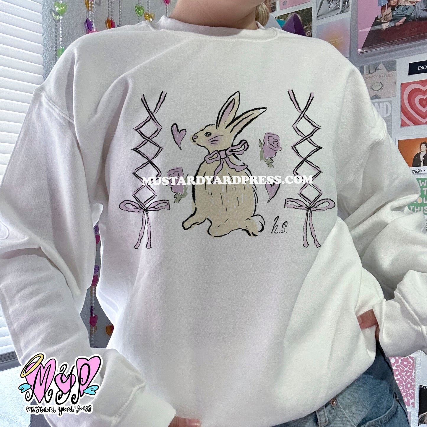 lace bunny crewneck
