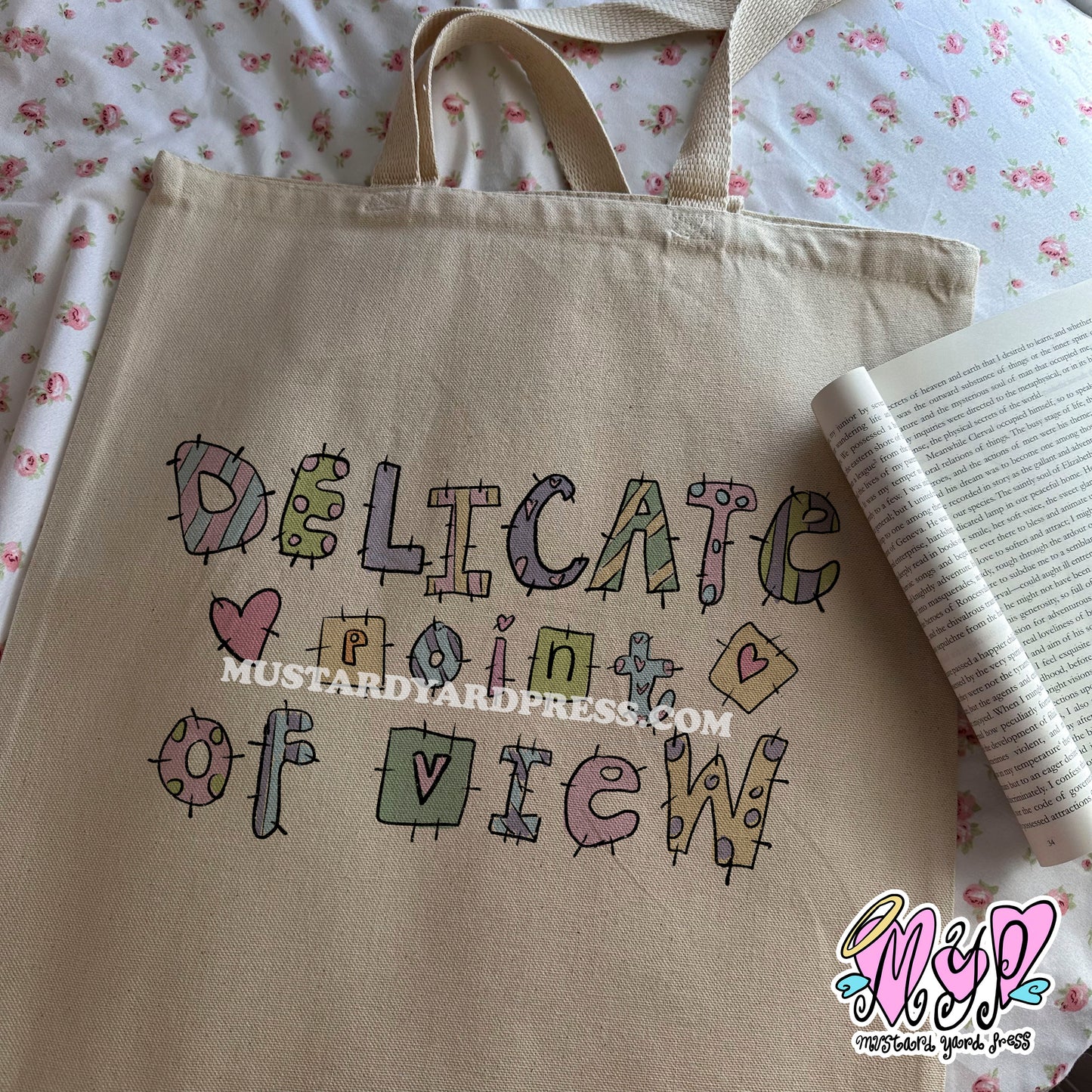 delicate pov tote bag