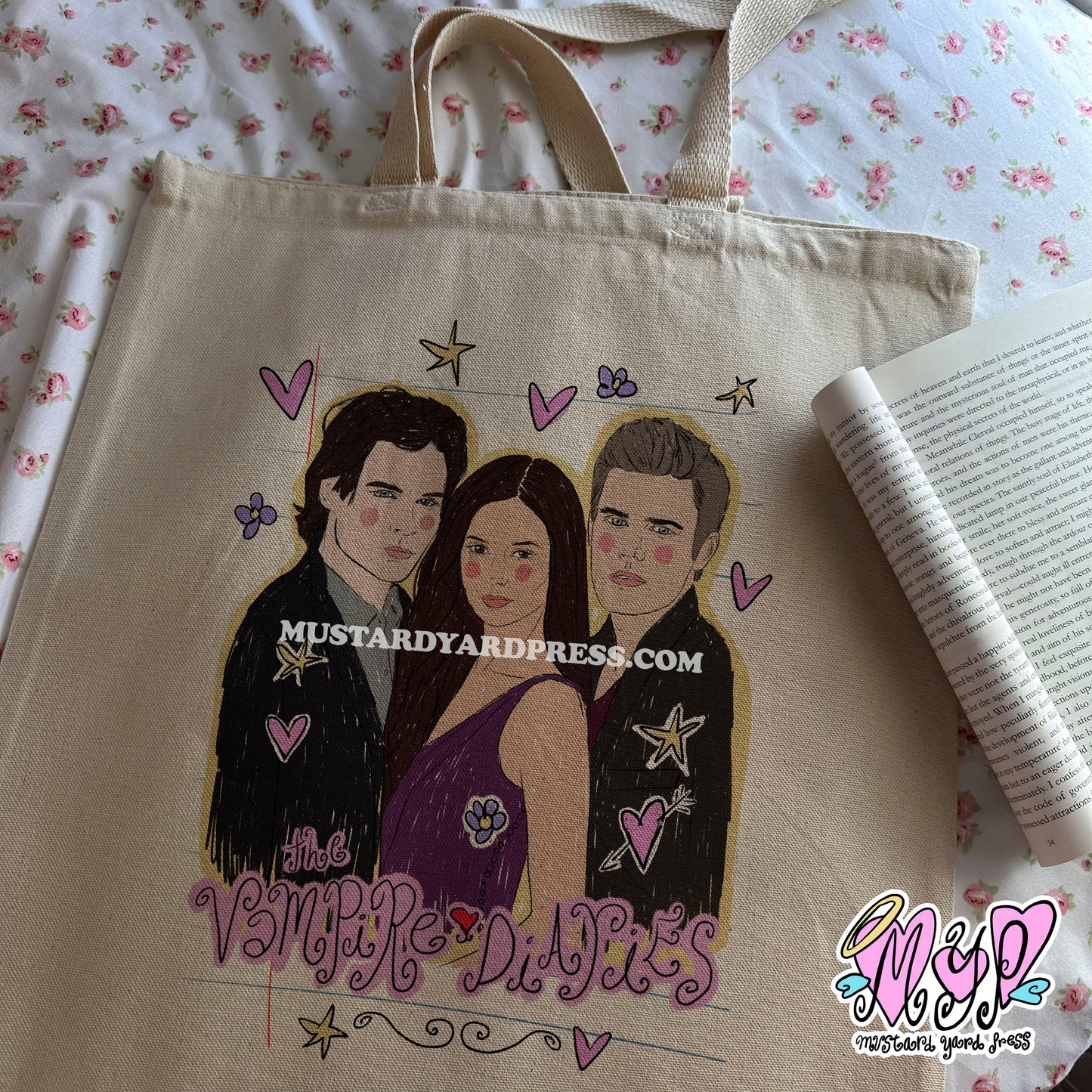 vampire diaries sketch tote bag