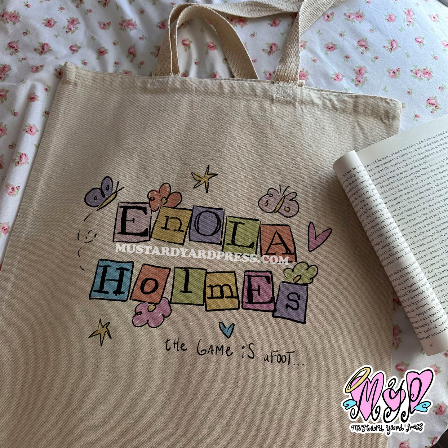 colorful logo tote bag