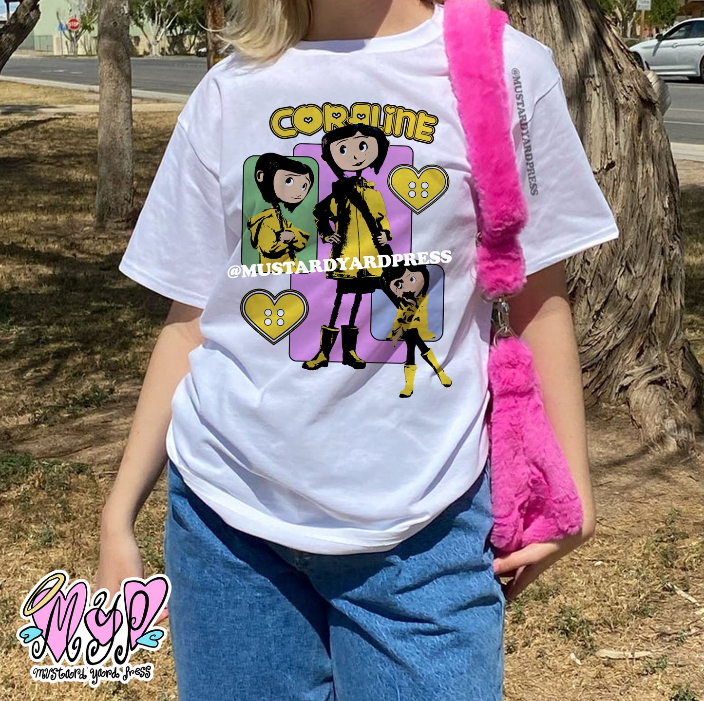 coraline collage t-shirt