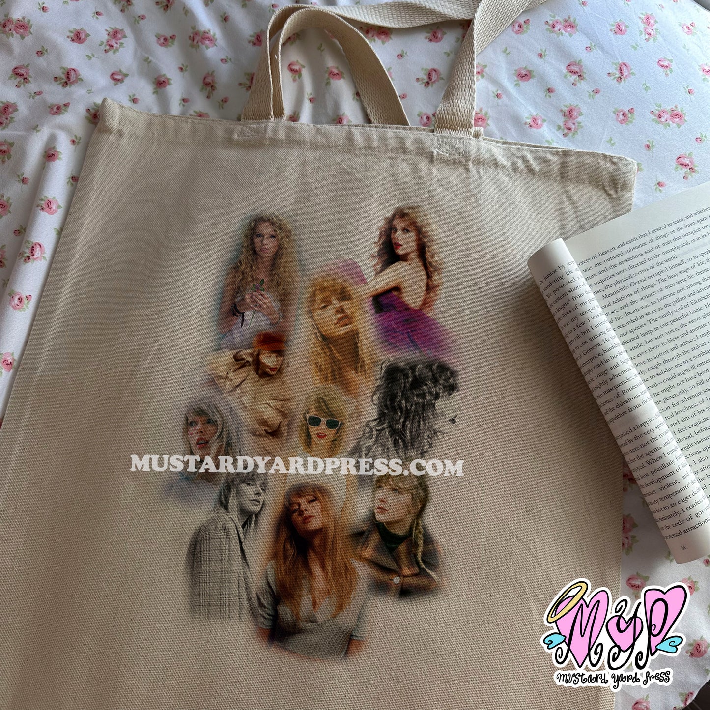 eras collage tote bag