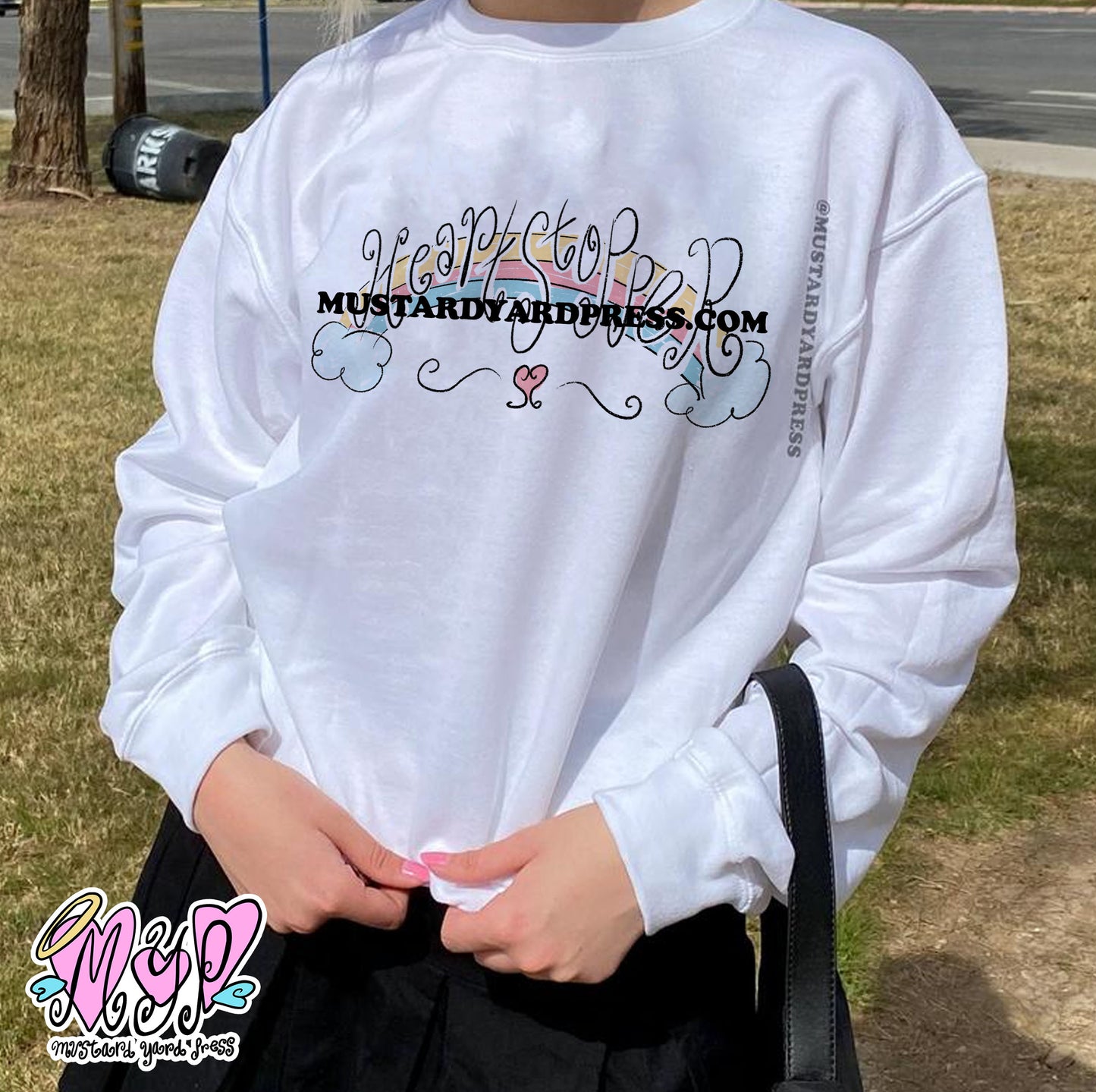 heartstop rainbow crewneck