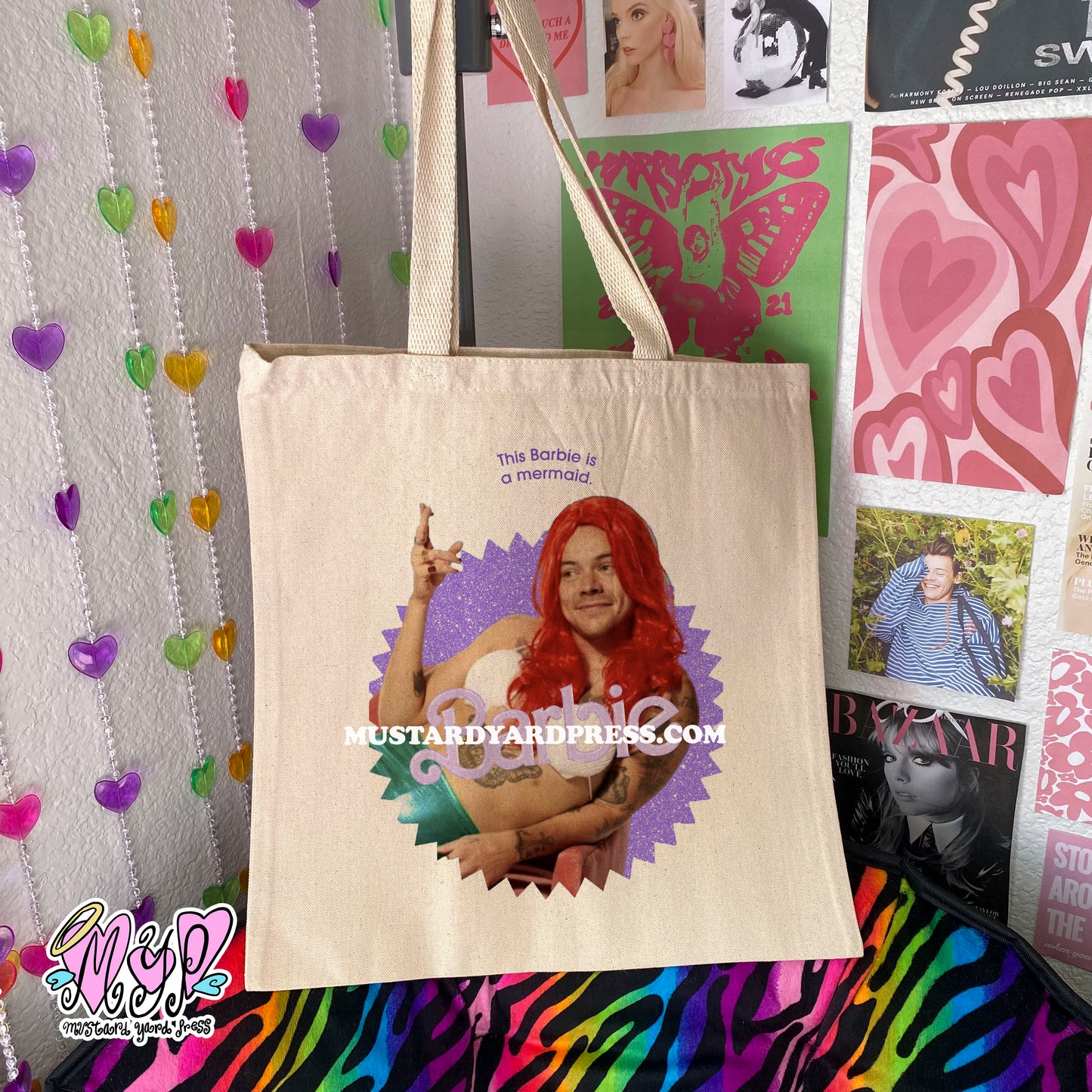mermaid doll tote bag