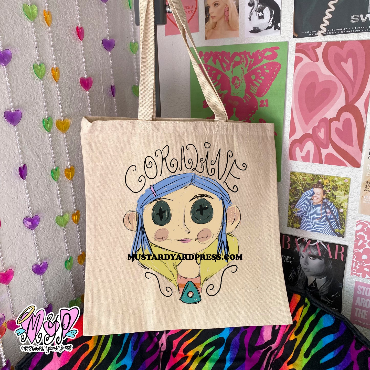 coraline sketch tote bag