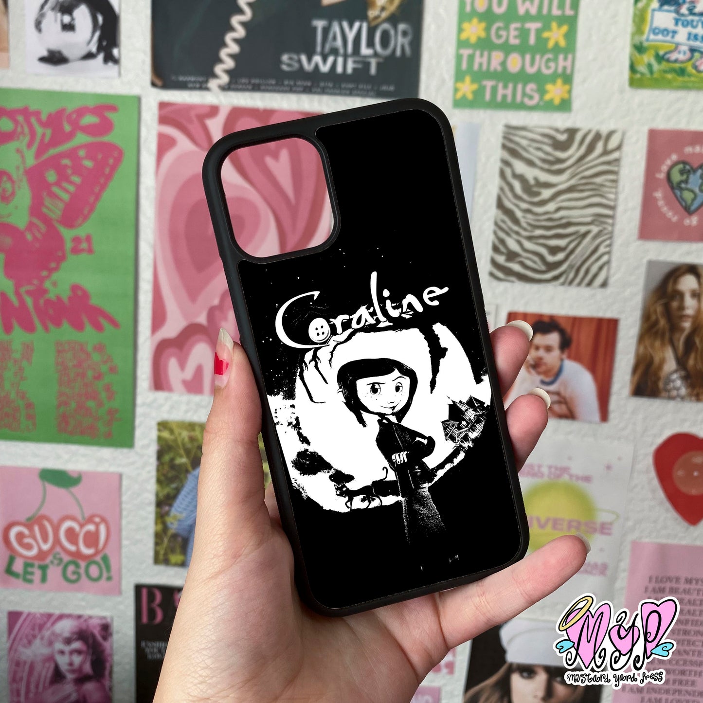 coraline black phone case