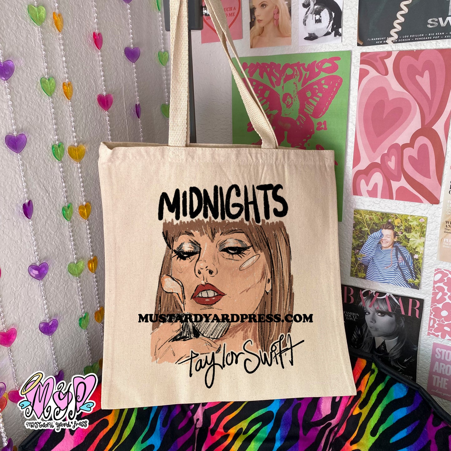 midnight sketch tote bag