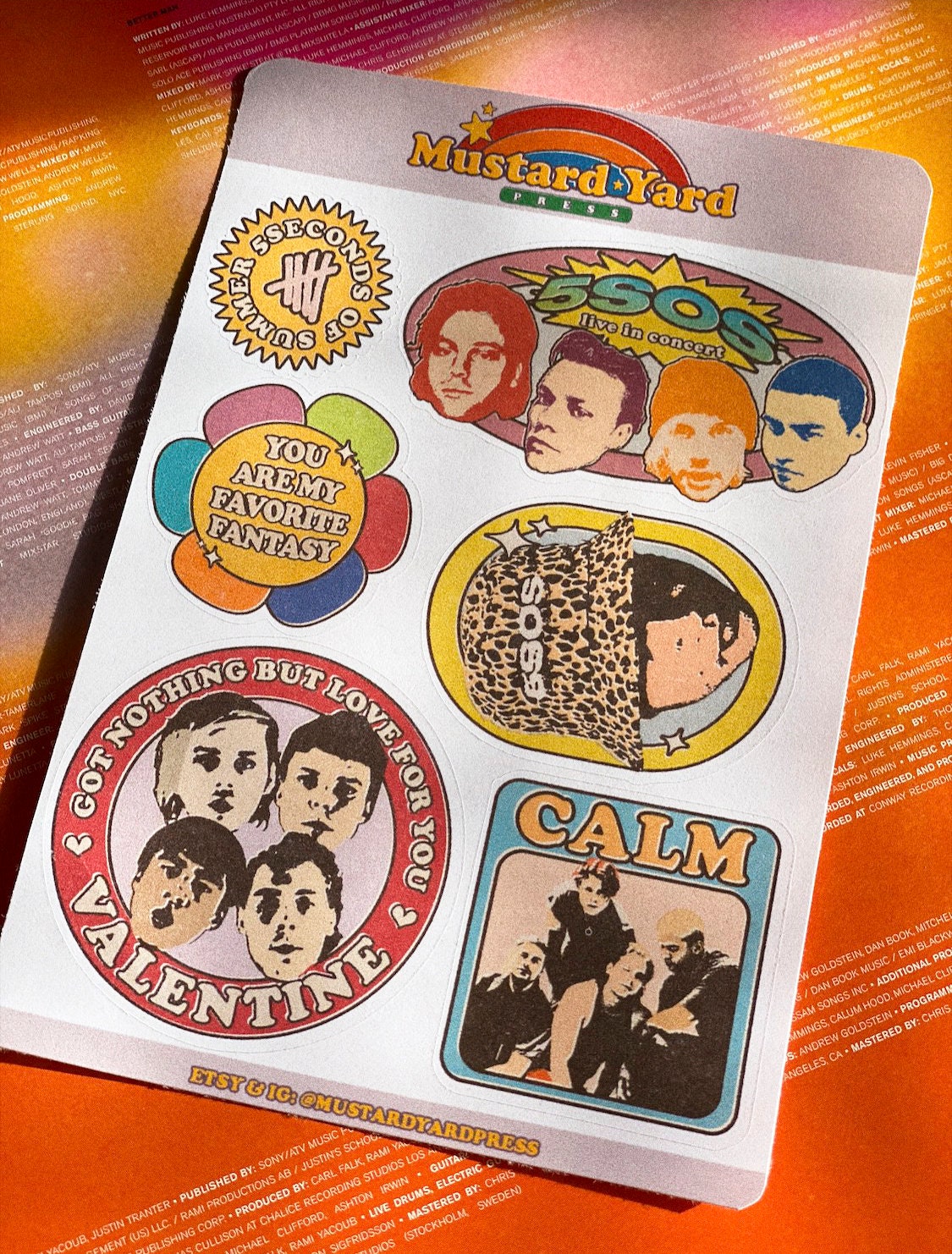 5sos sticker sheet