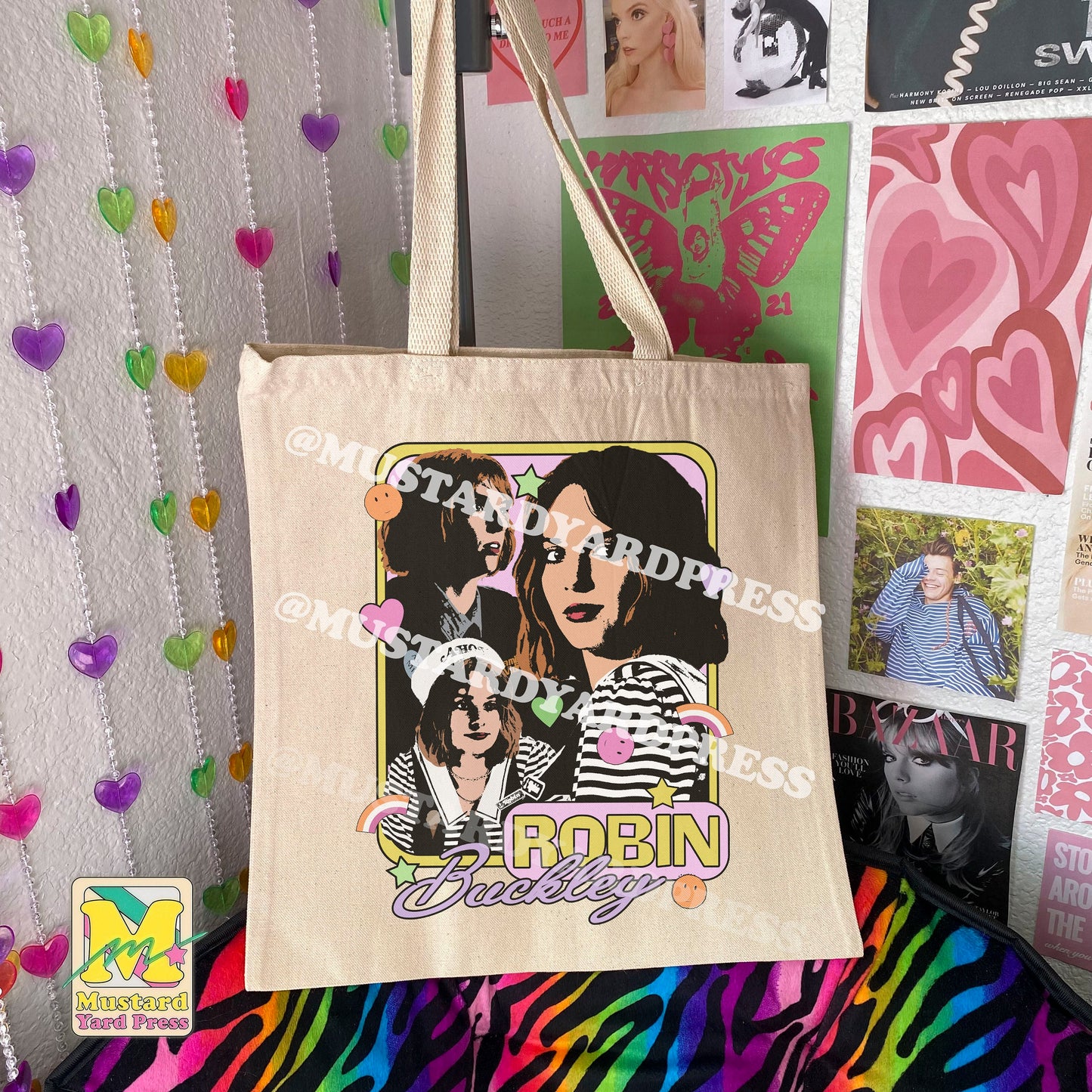 80s robin tote bag