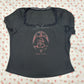 dark ani ribbed lace baby tee