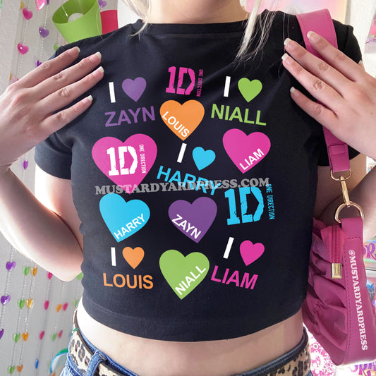 1d hearts baby tee