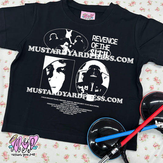 revenge white ink baby tee