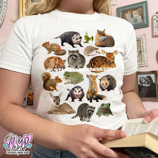 fall animals baby tee